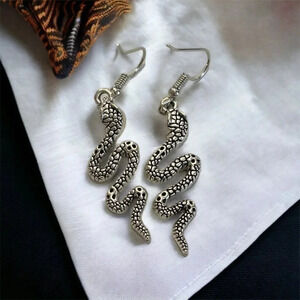 Silver Snake Bohemian Dangle Earrings